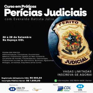 Read more about the article Administradores do Tocantins têm oportunidade de qualificação com 20% de desconto no curso prático para Perito Judicial